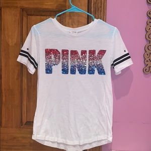 PINK T shirt White and RW & B